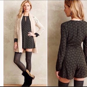 ANTHROPOLOGIE Short Romper (NWOT) Navy & White!
